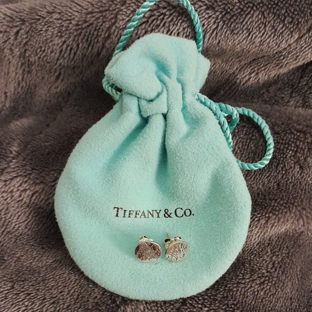 Tiffany & Co. 925 Wavy Notes Collection Round Stud Earrings